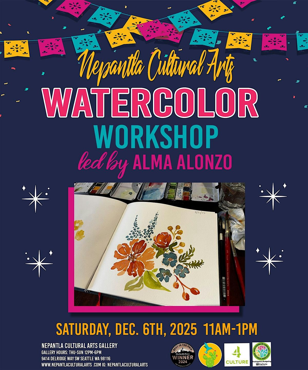 Watercolor Workshop led by Alma Alonzo