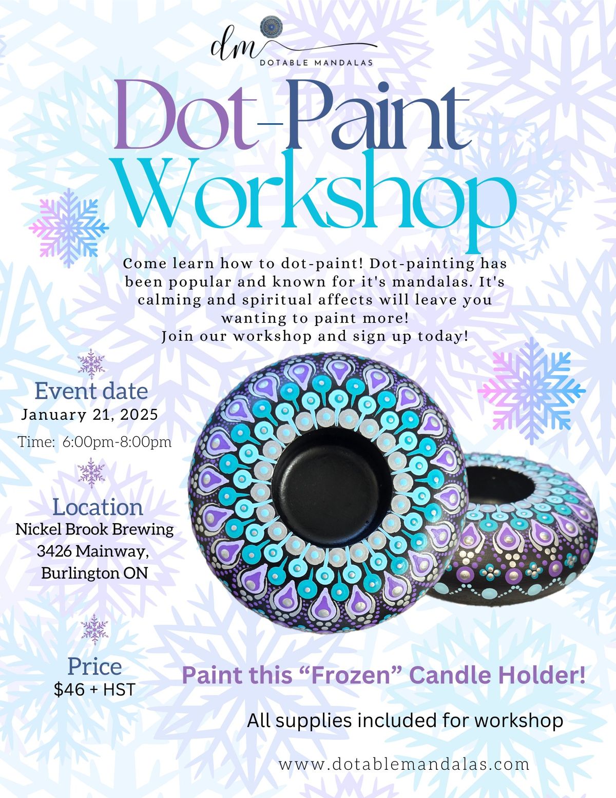 Burlington-4" Frozen Theme Candle Holder Dot-Paint Night