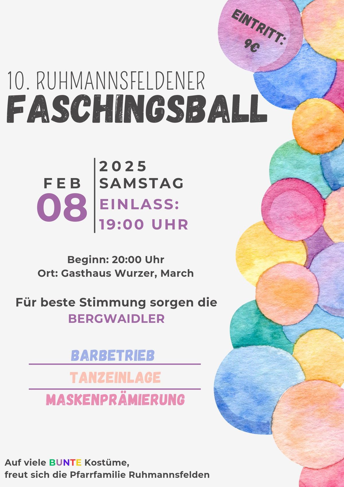 10. Ruhmannsfeldener Faschingsball 