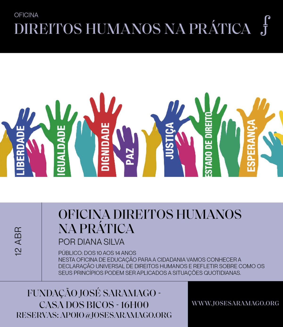 Oficina \u00abDireitos Humanos na pr\u00e1tica\u00bb, por Diana Silva