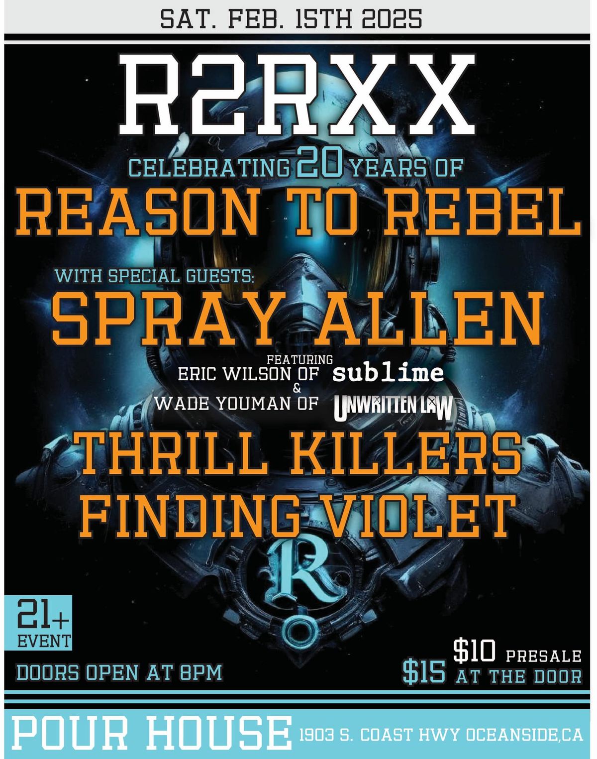 20 Years of Reason to Rebel w\/ Spray Allen, Thrill Killers, & Finding Violet