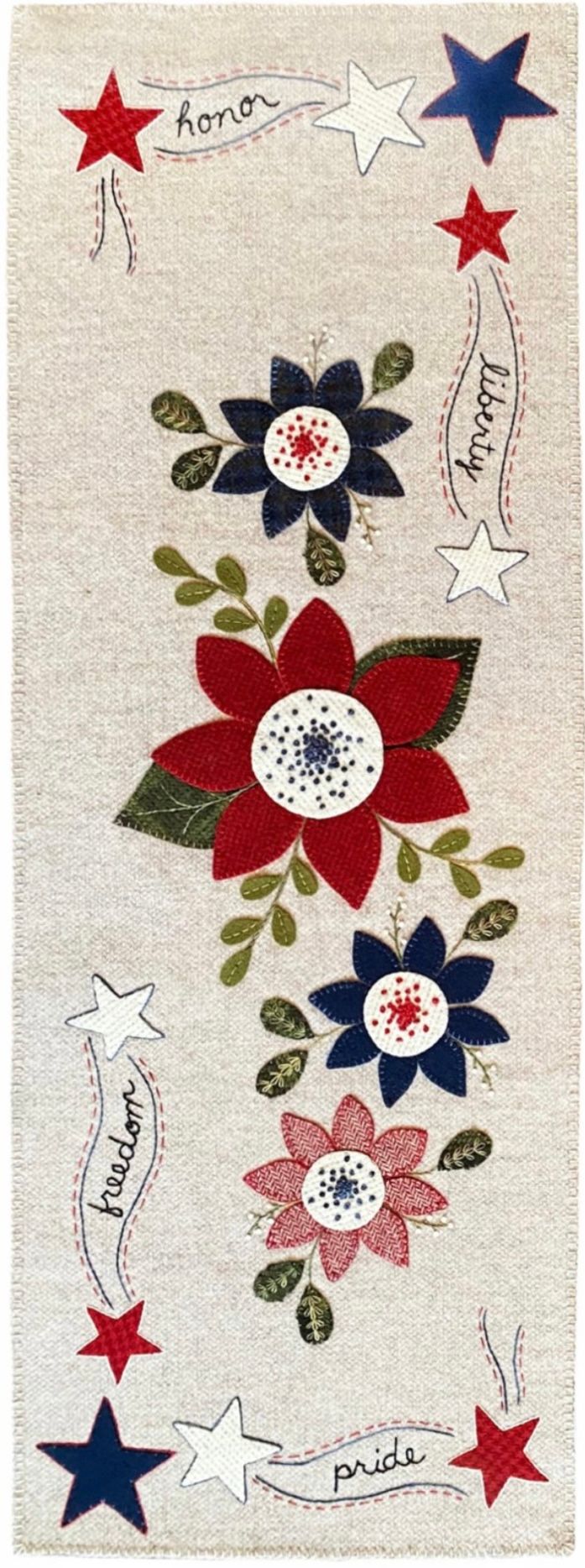Wool Applique with Laura - Honorable Mention Patriotic Project - Pattern by Karen Yaffe of KL Design