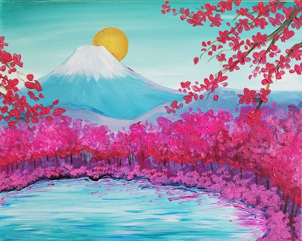 Mount Fuji Blossoms-Paint Party