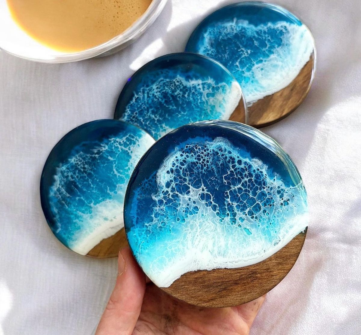 Beach Resin Coaster Workshop (set of 4)