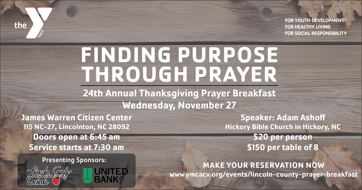 Finding Purpose Through Prayer - 24th Annual Prayer Breakfast