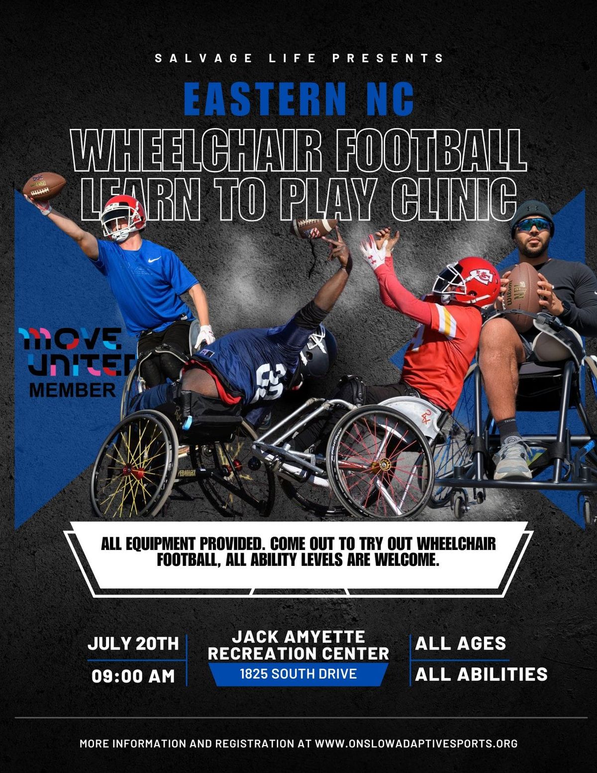 USA Wheelchair Football League Learn-To-Play Clinic (Carolinas)