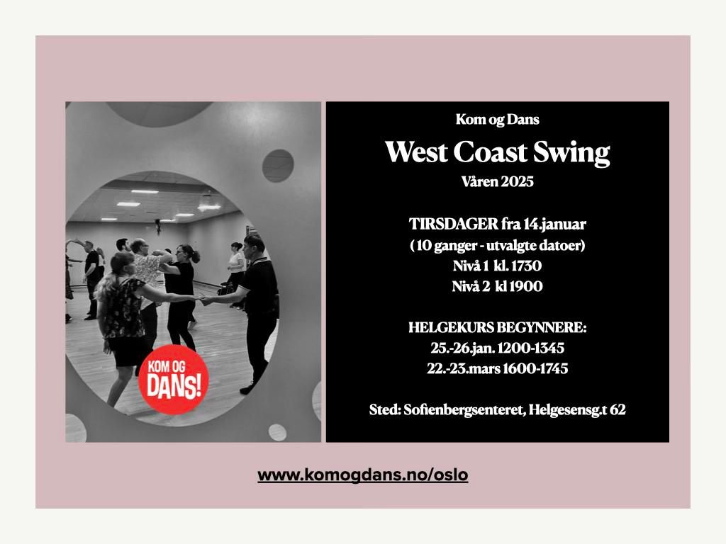 West Coast Swing - kurs v\u00e5ren 2025