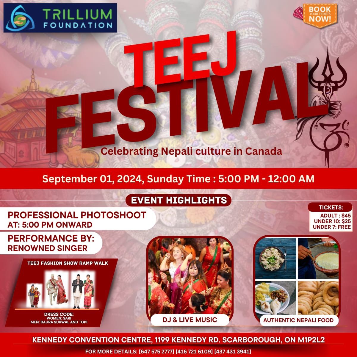 Teej Festival 2024, Kennedy Convention Centre, Scarborough, 1 September