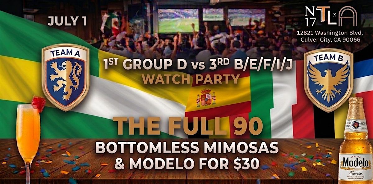 \u26bd 1st Group D vs 3rd B\/E\/F\/I\/J Watch Party \u2014 World Cup 2026 | N17 The Lane