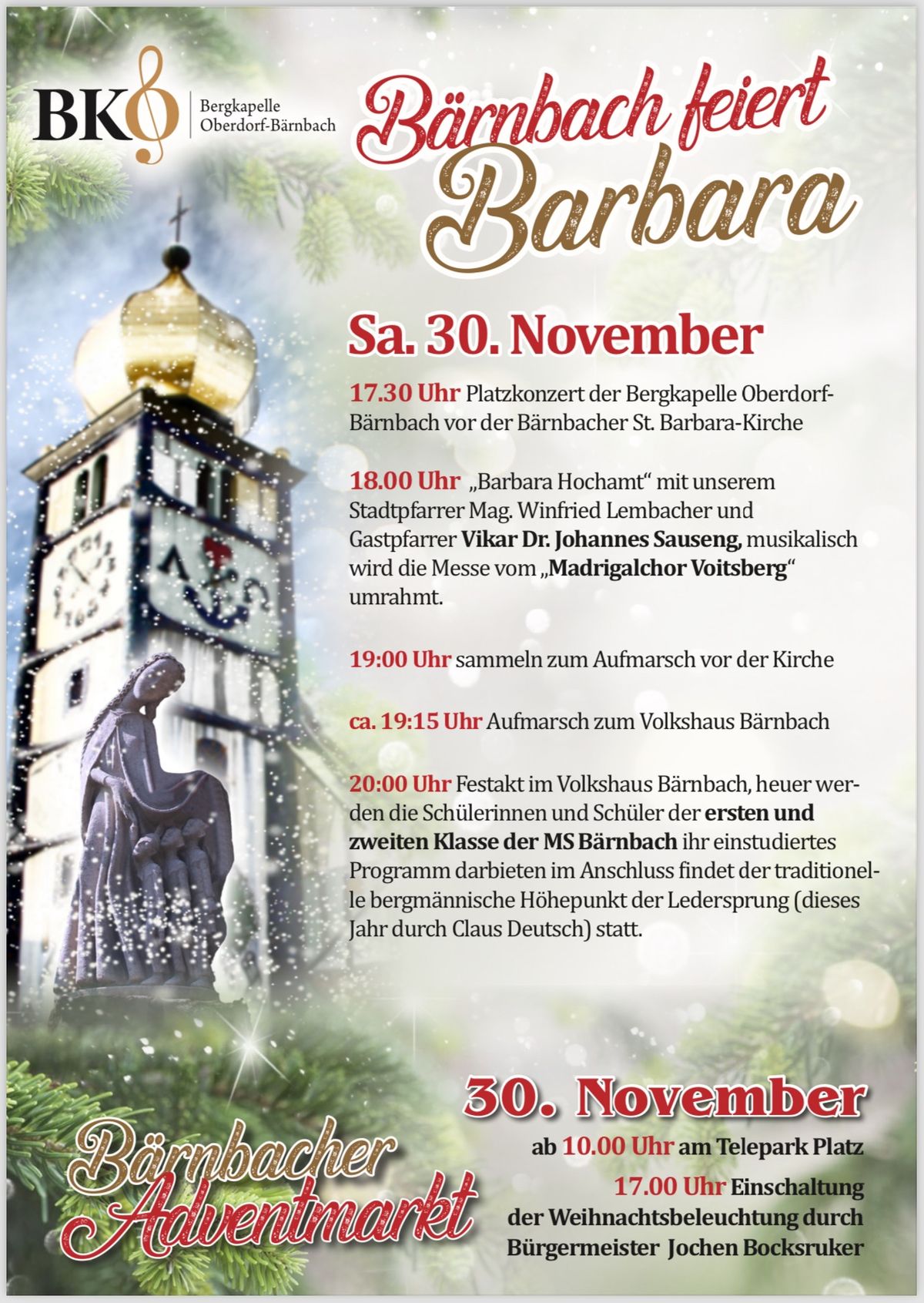 Barbarafeier und Adventmarkt 