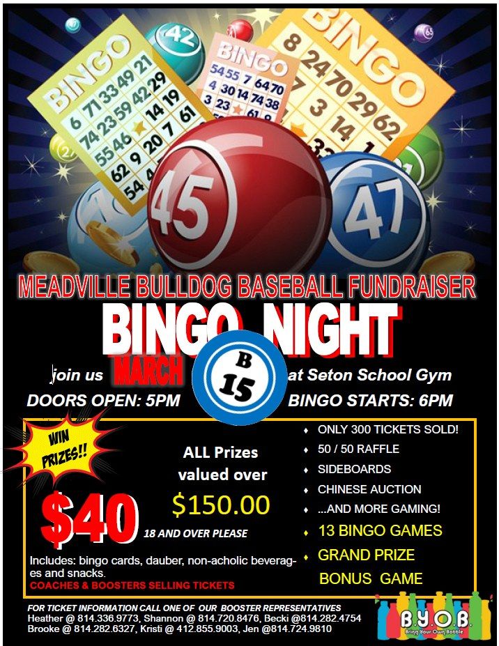 Meadville Bulldog Baseball's Annual BINGO Fundraiser