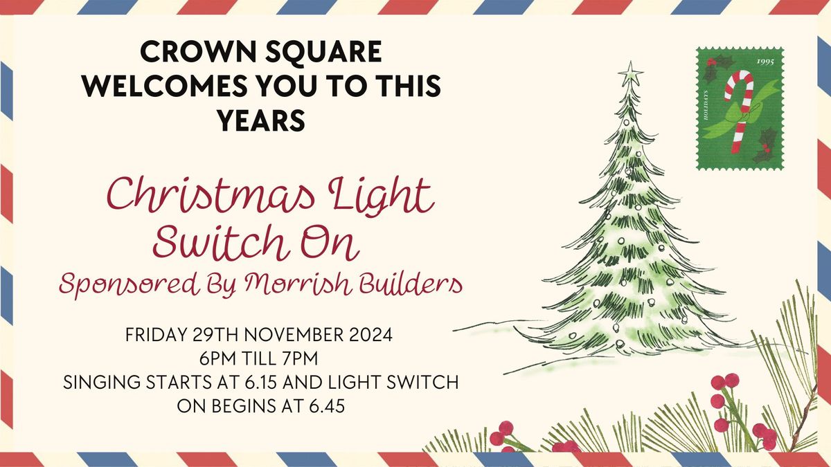 Crown Square Christmas Tree Light Switch On