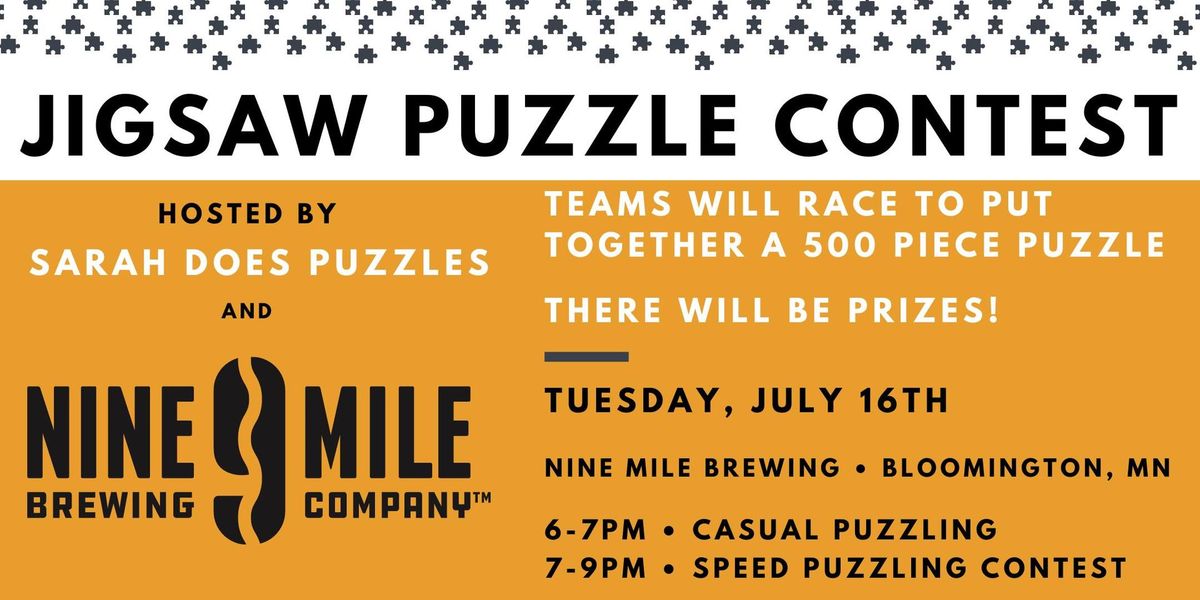Jigsaw Puzzle Contest at Nine Mile Brewing with Sarah Does Puzzles - July 2024
