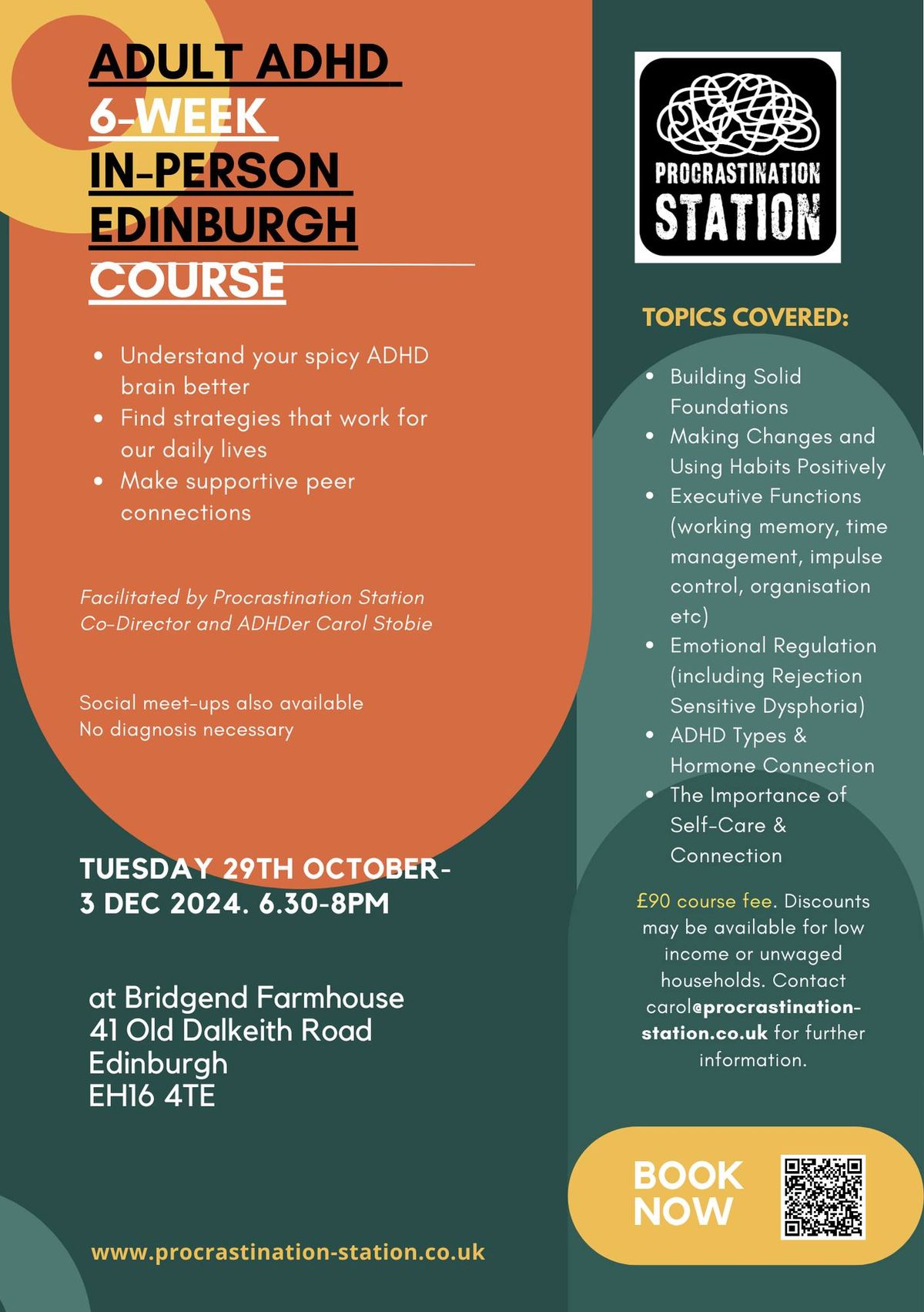 Edinburgh In-Person ADHD Adults 6-week Course