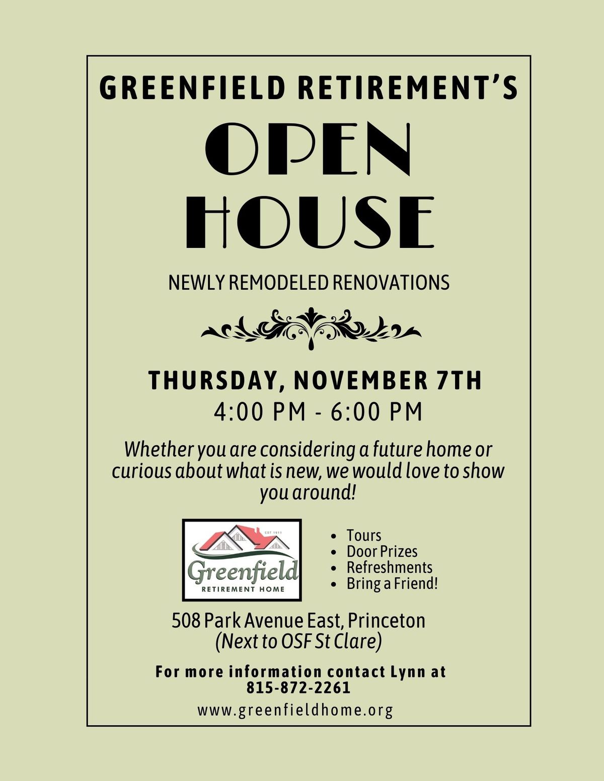 Open House at Greenfield Retirement Home