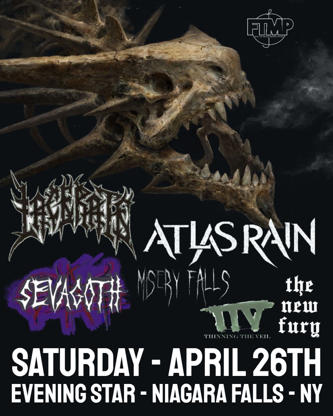 Sevagoth, Thinning The Veil, Misery Falls, Atlas Rain, Lacerate, & The New Fury  