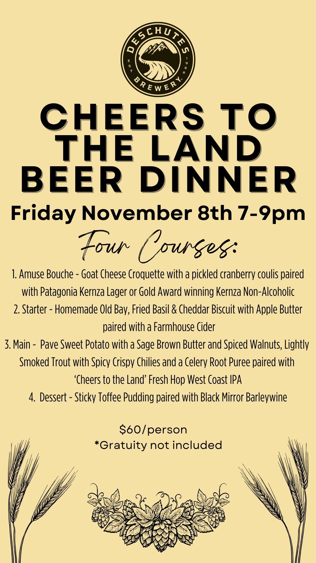 Cheers to the Land Beer Dinner