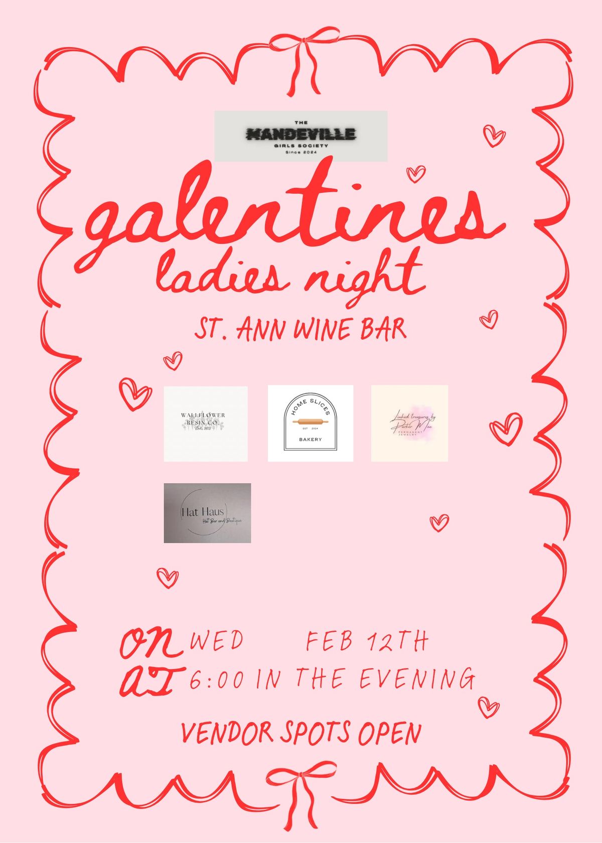 Galentines Ladies Night at St. Ann Wine Bar 