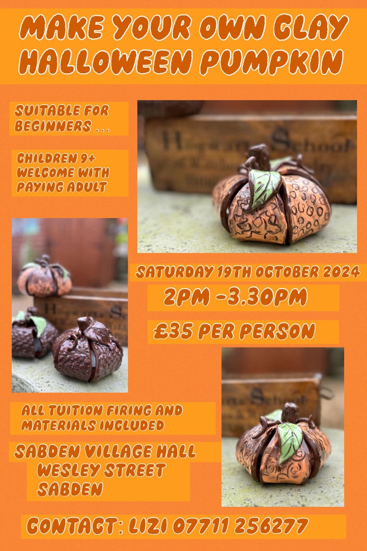 Funky clay pumpkin workshop