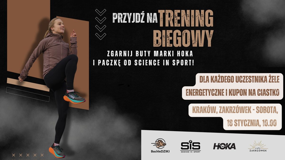 Trening biegowy. Przyjd\u017a i zgarnij buty marki HOKA oraz zestaw \u017celi od Science in Sport!