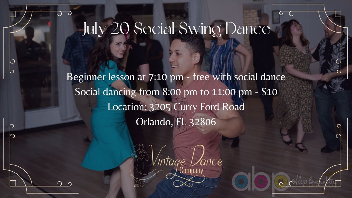 July 20 Social Swing Dance 
