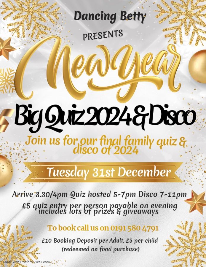 *FULLY BOOKED* New Year's Eve Quiz Night 