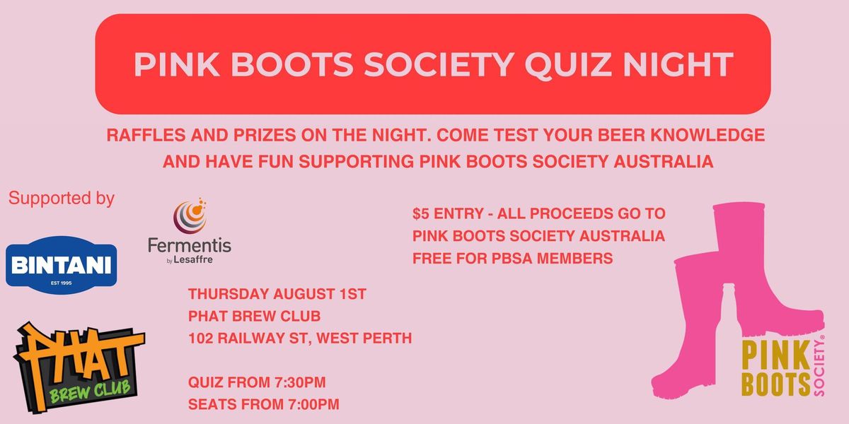 Pink Boots Society Quiz Night