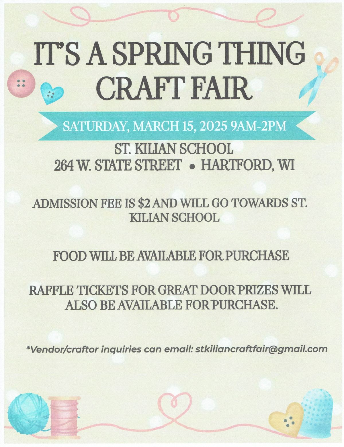 St. Kilian "It's A Spring Thing" Craft Fair