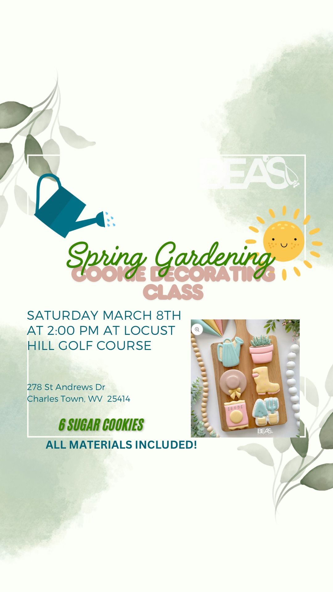 Spring Gardening Cookie Decorating Class