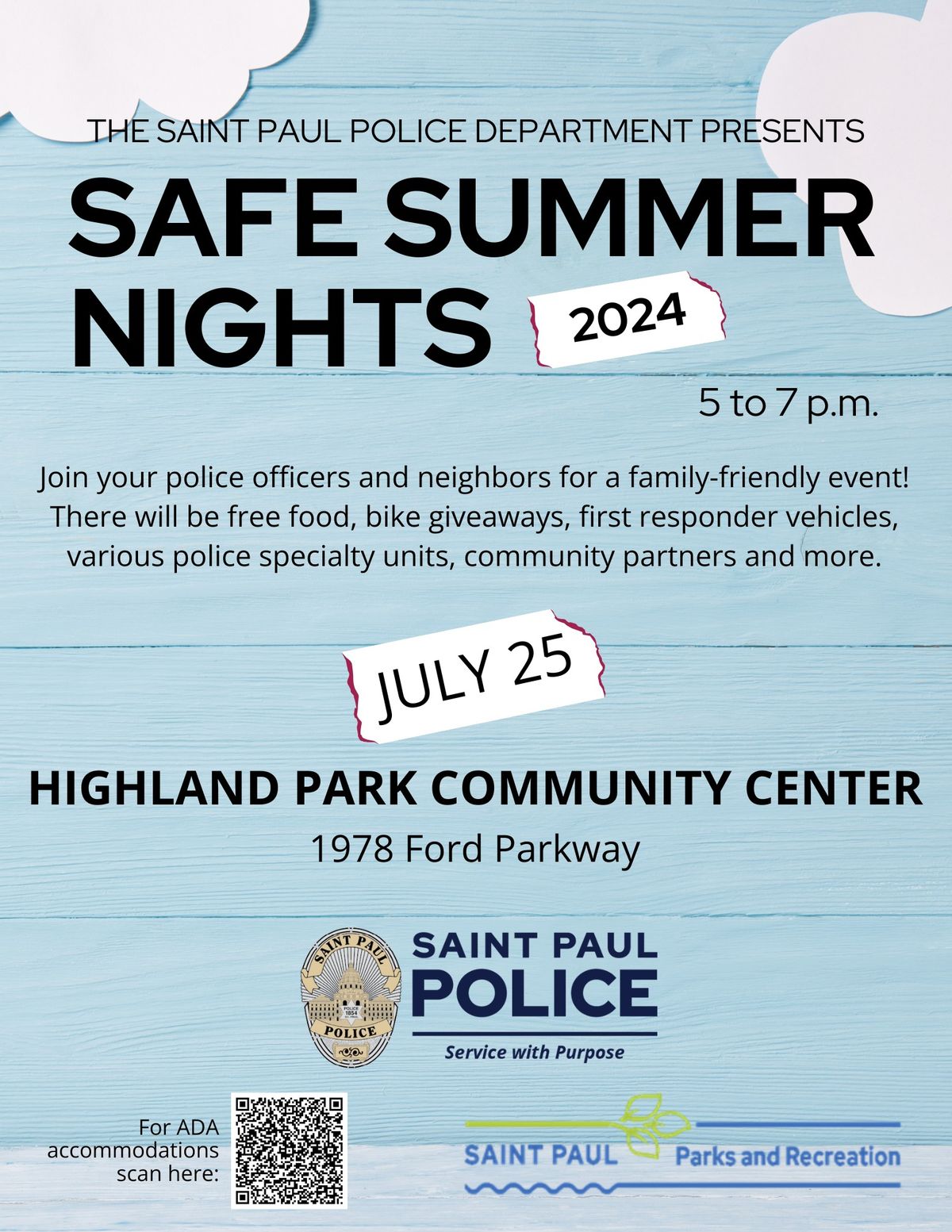 Safe Summer Nights (Highland Park Community Center)