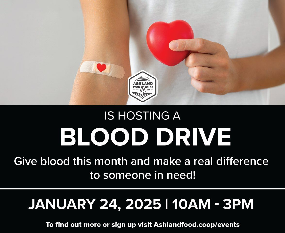 Ashland Food Co-op is hosting a Blood Drive