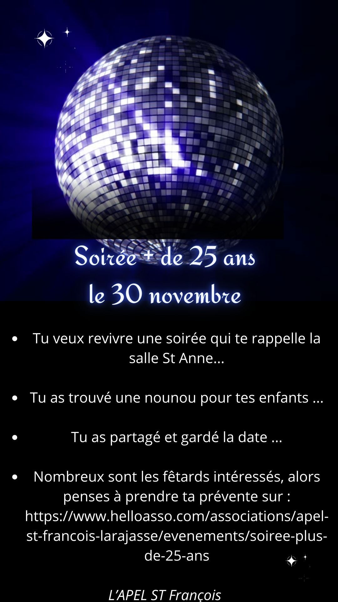 Soir\u00e9e + de 25 ans