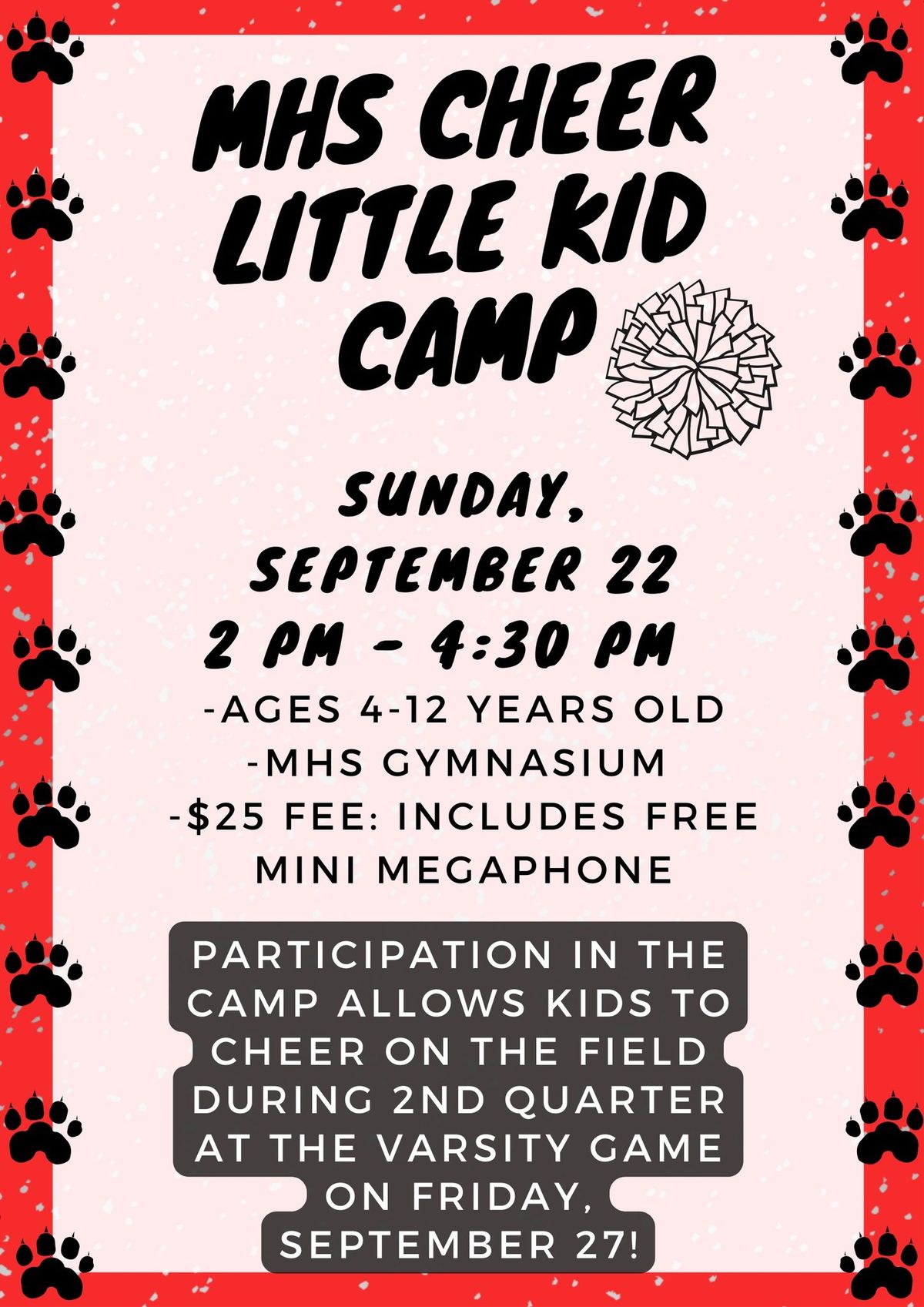 MHS CHEER LITTLE KID CAMP