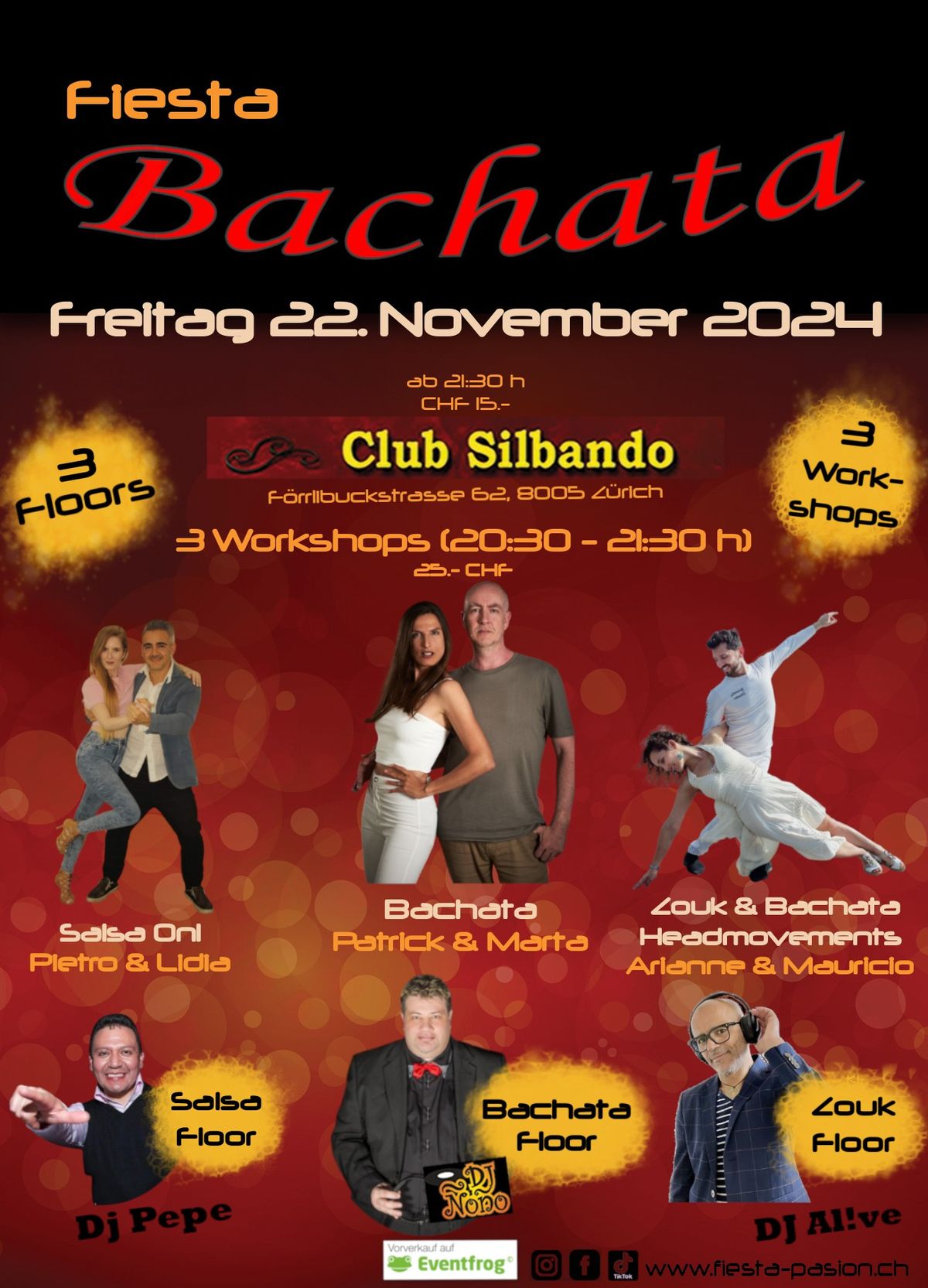 Fiesta Bachata - 3 Workshops und 3 Floors