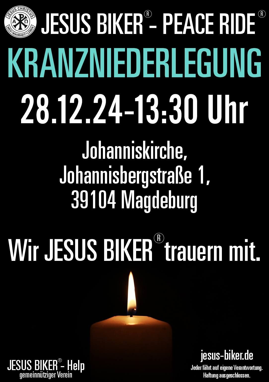 JESUS BIKER\u00ae official - Kranzniederlegung Magdeburg