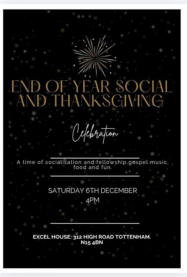 End of year social and thanksgiving to God