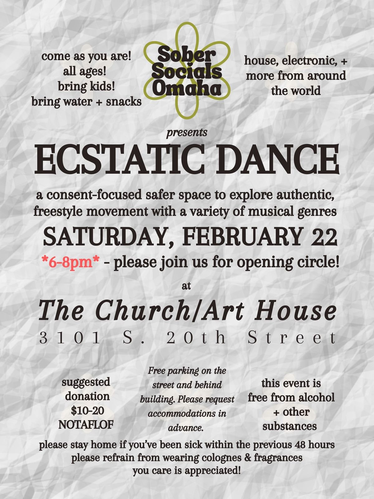 Ecstatic Dance by Sober Socials Omaha - February 22