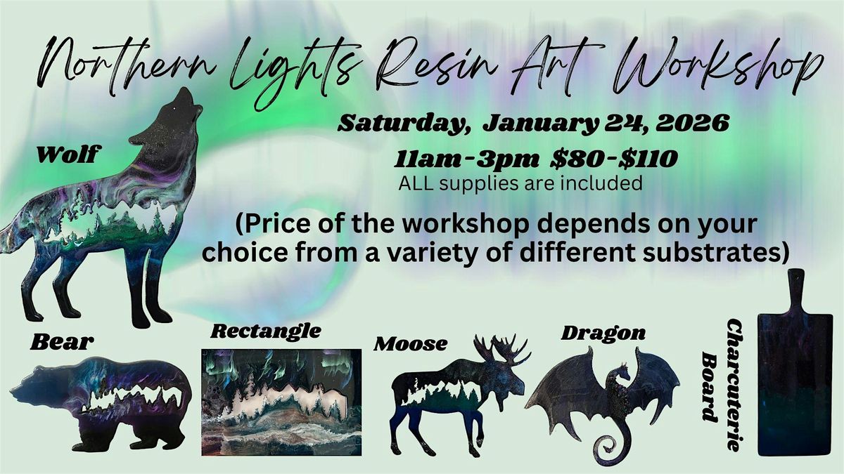 Northern Lights VARIOUS SHAPES Resin Art