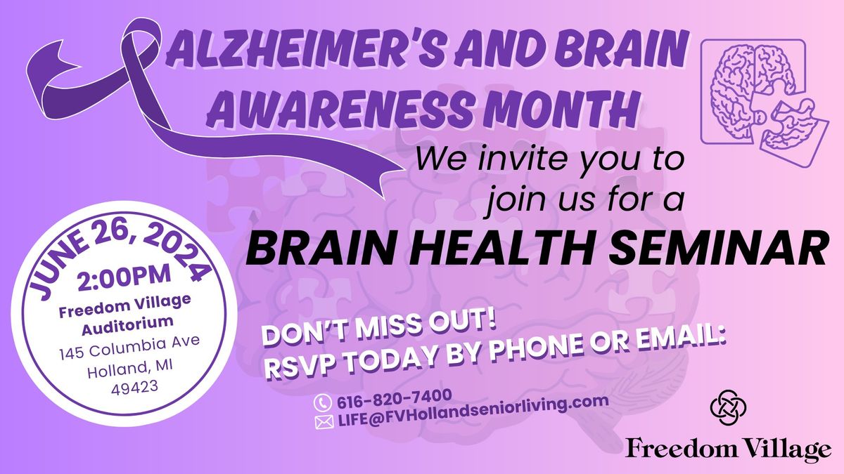 Brain Health Seminar in honor of Alzheimer's and Brain Awareness Month