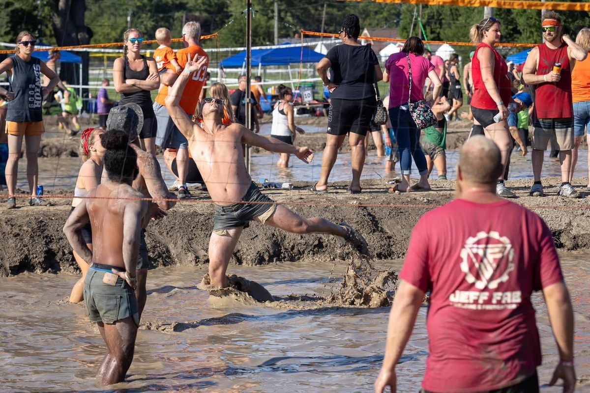 Bump. Set. Splat. Mud Volleyball