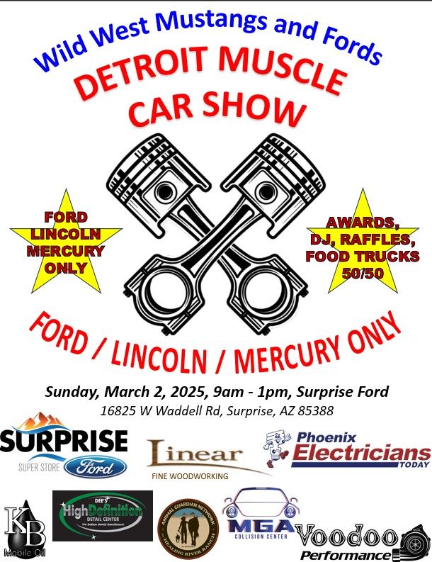 Detroit Muscle Car Show "Ford \/ Lincoln  \/ Mercury Only"