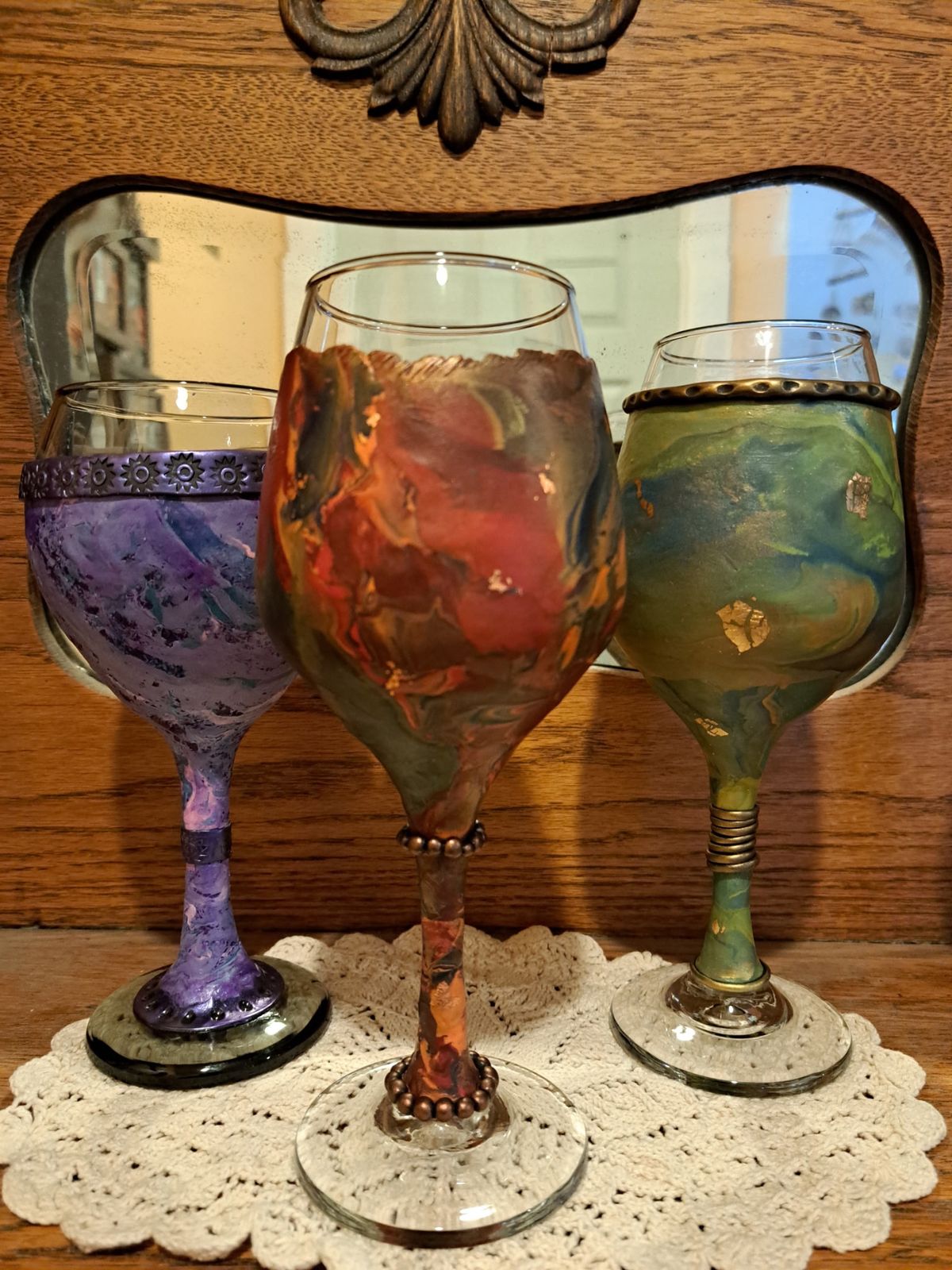 Polymer Clay Wine Glasses 