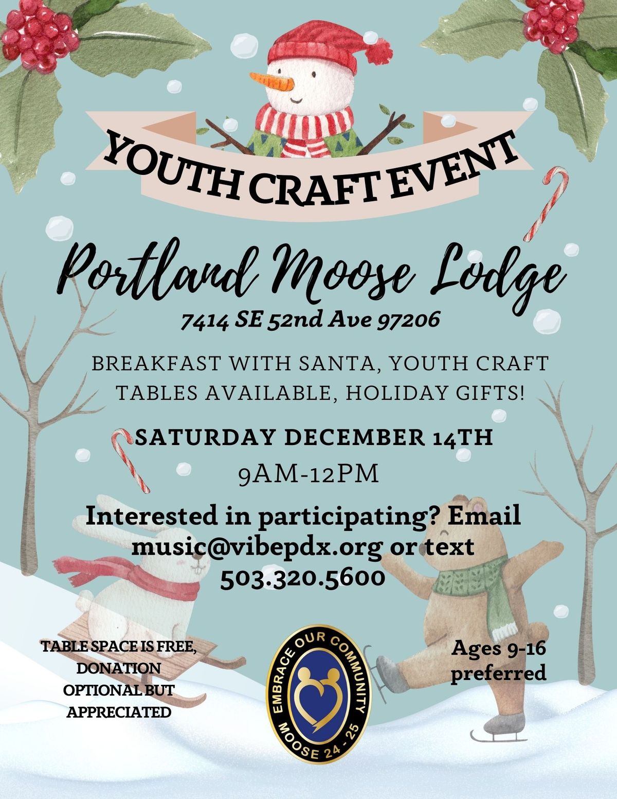 Breakfast with Santa & Youth Craft Event