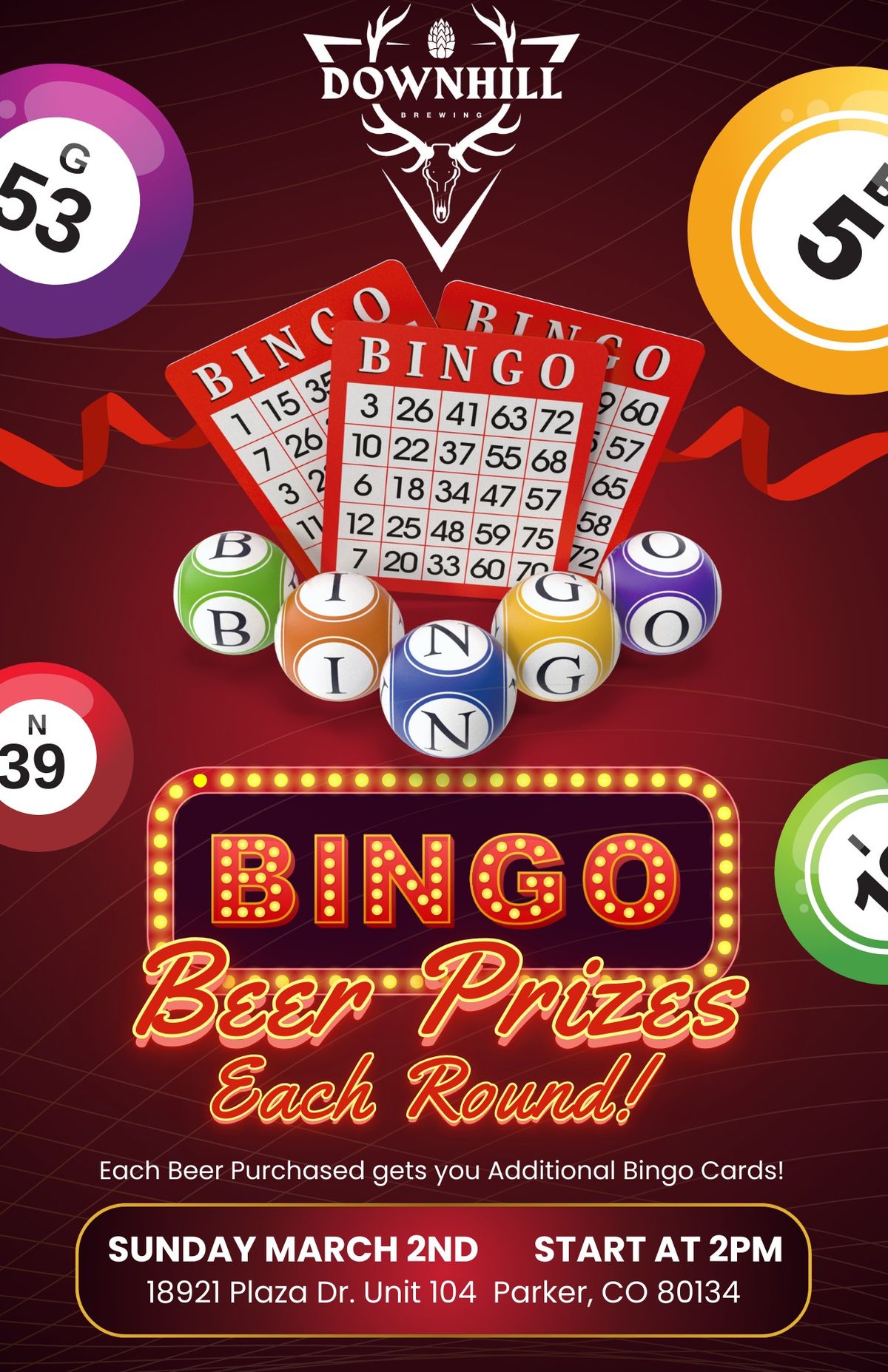 DOWNHILL BINGO - Sunday March 2nd @ 2pm!!