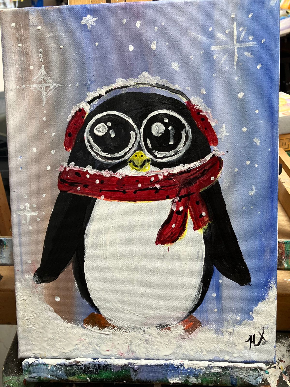 Kids and Canvas: Lena the Penguin