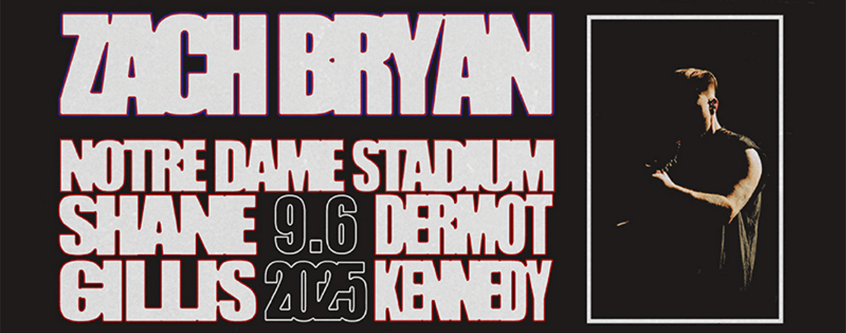 Zach Bryan with Shane Gillis and Dermot Kennedy at Notre Dame Stadium