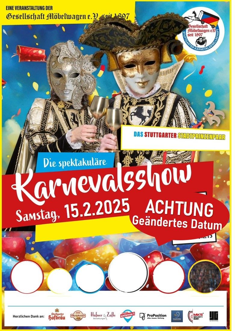 Save the Date - Wir pr\u00e4sentieren - DIE Gro\u00dfe Karneval-Show 2025