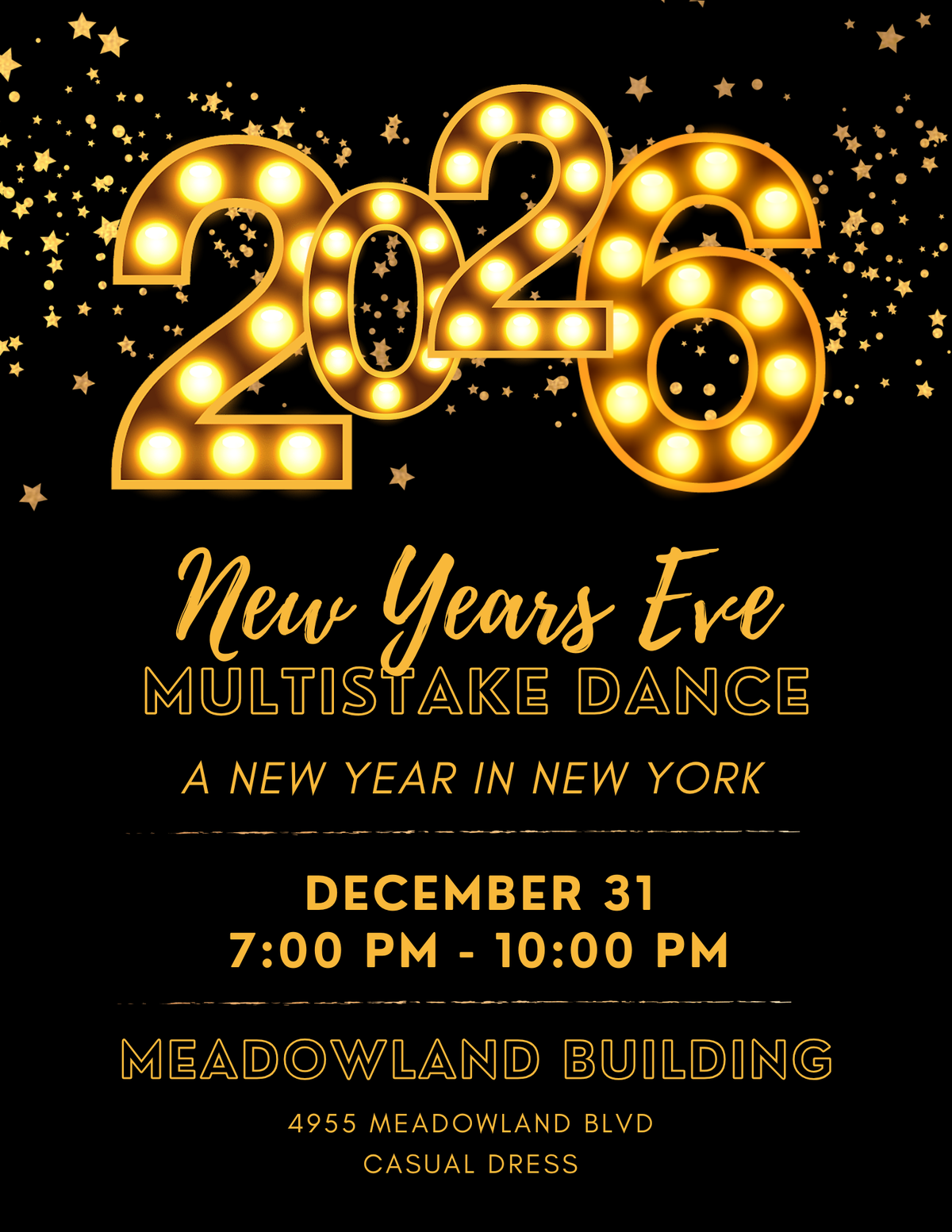 Youth Multistake New Years Eve Dance \u201cA New Year in New York\u201d