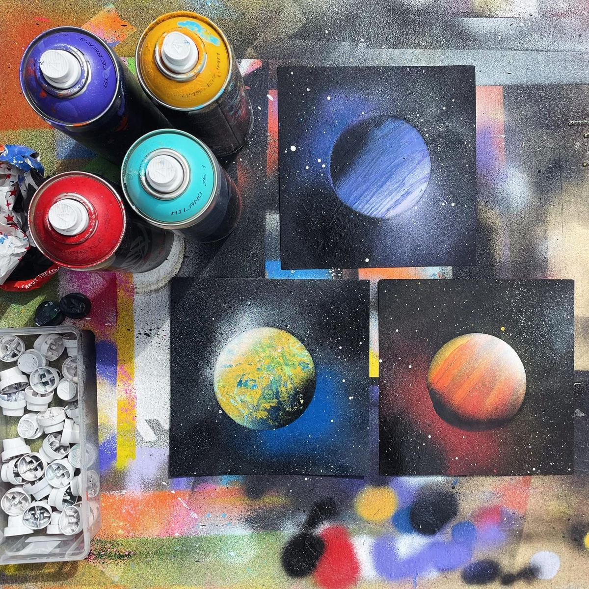 Spray Paint WORKSHOP - Planets and Space Scenes @ Pitt St Skatepark