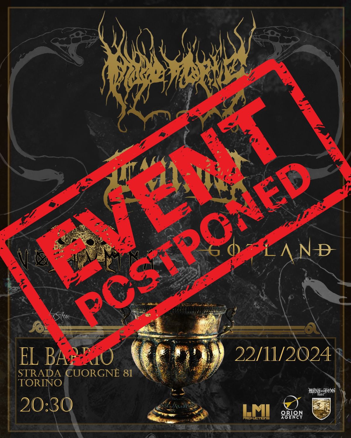 EVENTO POSTICIPATO - Gotland \/ Voltumna \/ Exitium \/ Imago Mortis Live @ El Barrio (TO)